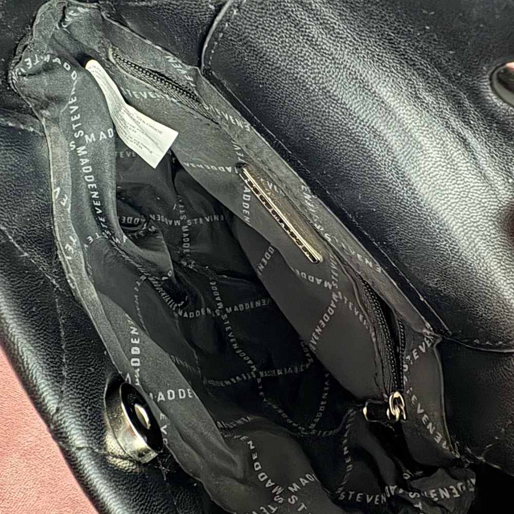Steve Madden Mini Black Quilted Bag - Picture 2 of 3